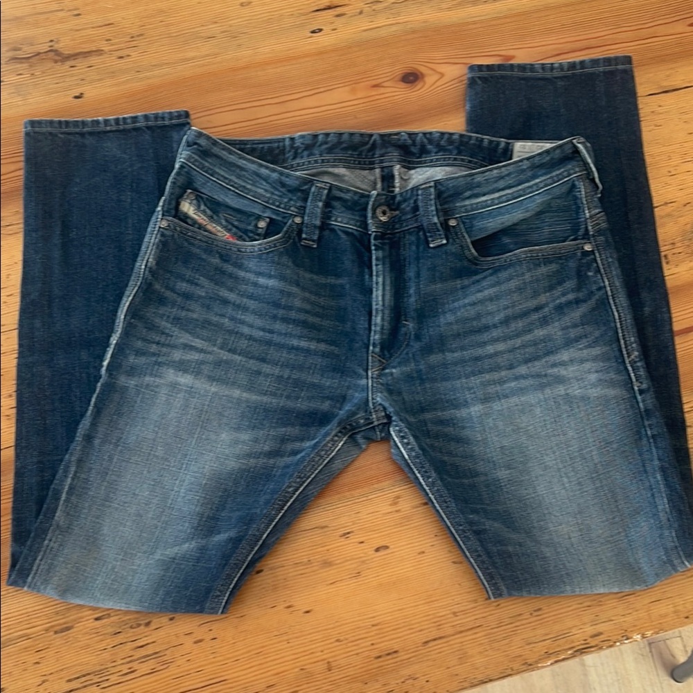 Diesel  Thanaz Blue Straight Jeans Classic Denim